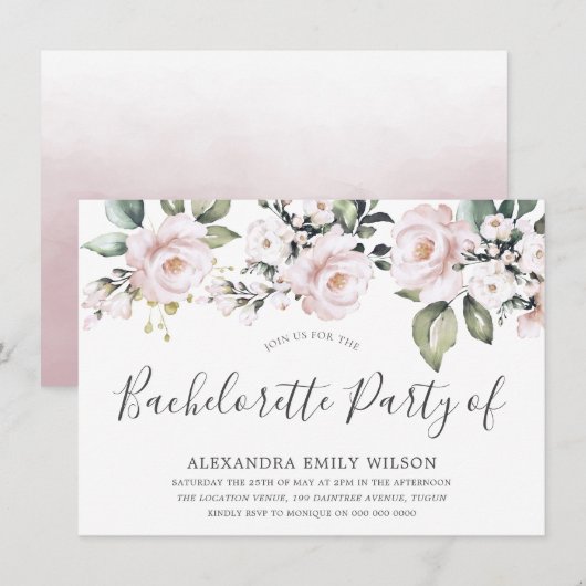 Mooie puistjes Roos Blush Bachelorette Party Kaart (Voorkant / Achterkant)