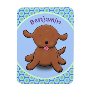 Mooie puppy dog blauwe cartoon illustratie magneet