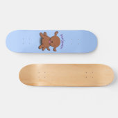 Mooie puppy dog blauwe cartoon illustratie persoonlijk skateboard (Horizontaal)