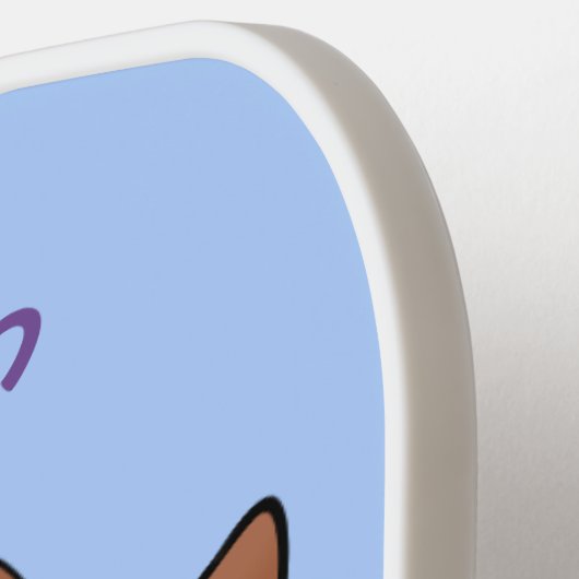 Mooie puppy dog blauwe cartoon illustratie pickleball paddle (Links Detail)