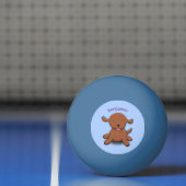 Mooie puppy dog blauwe cartoon illustratie pingpongbal (Net)