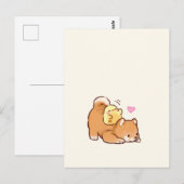 Mooie Puppy en Kuiken Briefkaart (Voorkant / Achterkant)