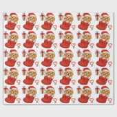 Mooie Puppy in Kerstsok Cadeaupapier (Vlak)