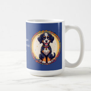 Mooie puppy kleurrijk cartoonstijl ontwerp koffiemok