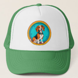 Mooie puppy kleurrijk cartoonstijl ontwerp trucker pet