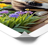 Mooie Puppy met Bloemen Poster (Hoek)