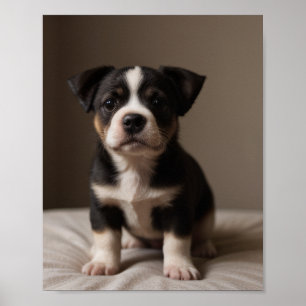 Mooie Puppy Muur Kunstprint – Aardig Hondenportret Poster