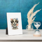 Mooie Puppy Spat Gravure Vector Ontwerp_1 Fotoplaat (Zijkant)