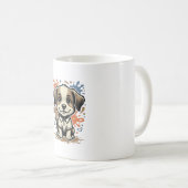 Mooie Puppy Spat Gravure Vector Ontwerp_1 Koffiemok (Voorkant rechts)