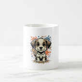 Mooie Puppy Spat Gravure Vector Ontwerp_1 Koffiemok (Center)