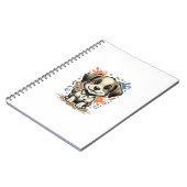 Mooie Puppy Spat Gravure Vector Ontwerp_1 Notitieboek (Linkerzijde)