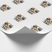 Mooie Puppy Spat Gravure Vectorontwerp_1 Cadeaupapier (Hoek)