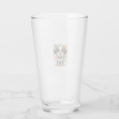 Mooie Puppy Spat Gravure Vectorontwerp_1 Glas (Achterkant)