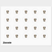 Mooie Puppy Spat Gravure Vectorontwerp_1 Ronde Sticker (Vel)