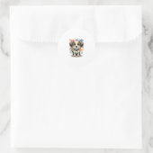 Mooie Puppy Spat Gravure Vectorontwerp_1 Ronde Sticker (Tas)