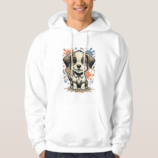 Mooie puppy spatgravure vectorontwerp_1 hoodie (Voorkant)