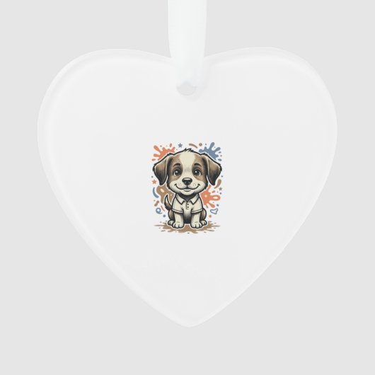 Mooie Puppy Spatgravure Vectorontwerp_1 Ornament (voorkant)