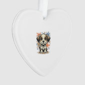 Mooie Puppy Spatgravure Vectorontwerp_1 Ornament (voorkant)