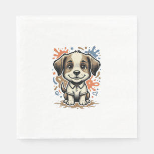 Mooie Puppy Spatgravure Vectorontwerp_1 Servet