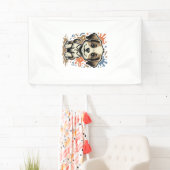 Mooie Puppy Spatgravure Vectorontwerp_1 Spandoek (Insitu)