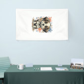 Mooie Puppy Spatgravure Vectorontwerp_1 Spandoek (Beurs)