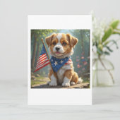 Mooie puppy Vlak Dankkaart Bedankkaart (Staand voorkant)