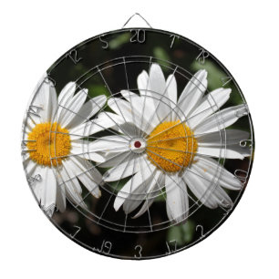 Mooie pure witte madeliefjes bloemen dartbord