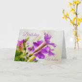 Mooie Purple Flowers Birthday Kaart (Gele Bloem)