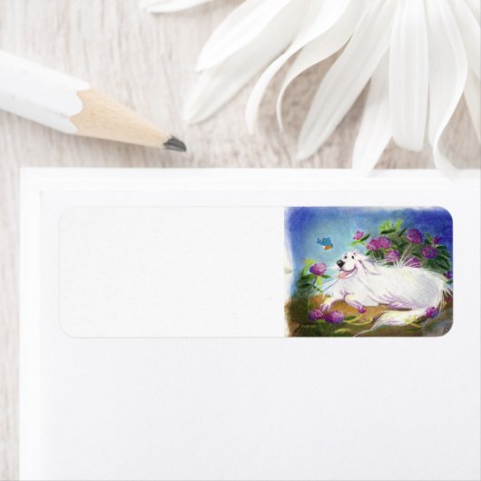 Mooie Pyreneeën / retour adreslabel Etiket (Insitu)