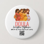 Mooie QR-code Professionele Geboorte Postpartum Do Ronde Button 7,6 Cm (Voorkant)