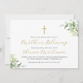 Mooie QR RSVP groen kruis zegen moeder Kaart (Voorkant)