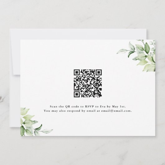 Mooie QR RSVP groen kruis zegen moeder Kaart (Achterkant)