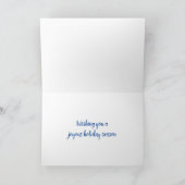 Mooie Quilled Blauwe en Witte Sneeuwvlok Ontwerp Feestdagen Kaart (Binnen)