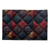 Mooie Quilt Rood Marinegeel Patroon Kussensloop (Achterkant-Links)