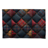 Mooie Quilt Rood Marinegeel Patroon Kussensloop (Voorkant-Links)