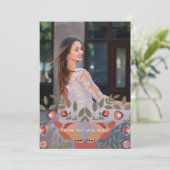 Mooie Quinceanera Fiesta Dank u Foto Kaart (Staand voorkant)