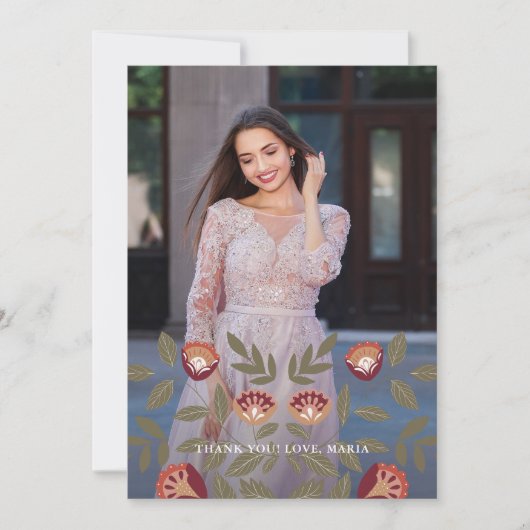 Mooie Quinceanera Fiesta Dank u Foto Kaart (Voorkant)