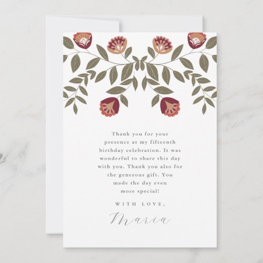 Mooie Quinceanera Fiesta Dank u Foto Kaart (Achterkant)