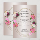 Mooie Quinceanera Light Pink verjaardagsfeestje Kaart (Voorkant / Achterkant)