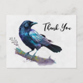Mooie raaf op een tak Bedankt Briefkaart (Voorkant)