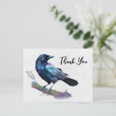 Mooie raaf op een tak Bedankt Briefkaart (Staand voorkant)
