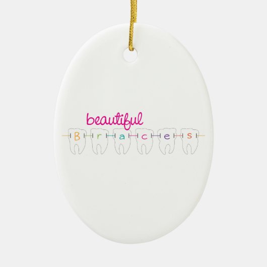 Mooie races keramisch ornament (Voorkant)