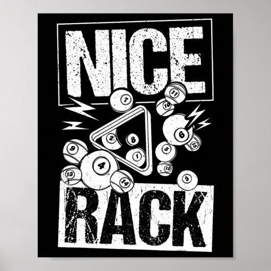 Mooie Rack Biljart Pool Player 1 Poster (Voorkant)