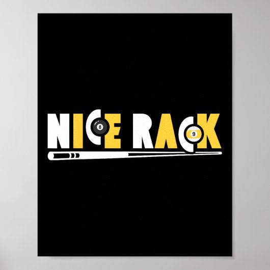 Mooie Rack Pool Biljart Speler Funny 2 Poster (Voorkant)