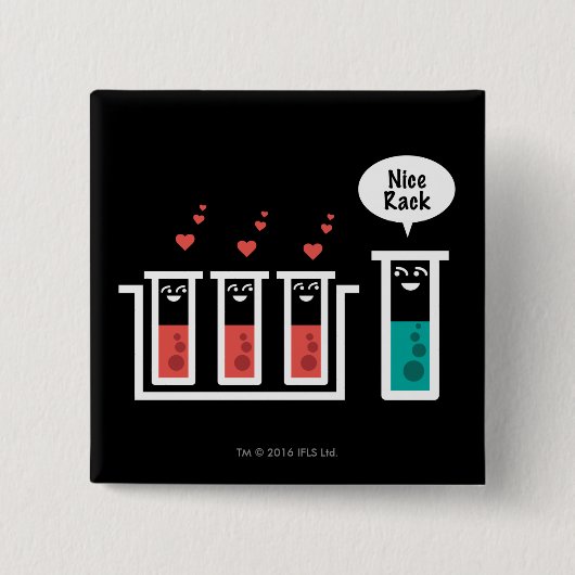 Mooie rack vierkante button 5,1 cm (Voorkant)