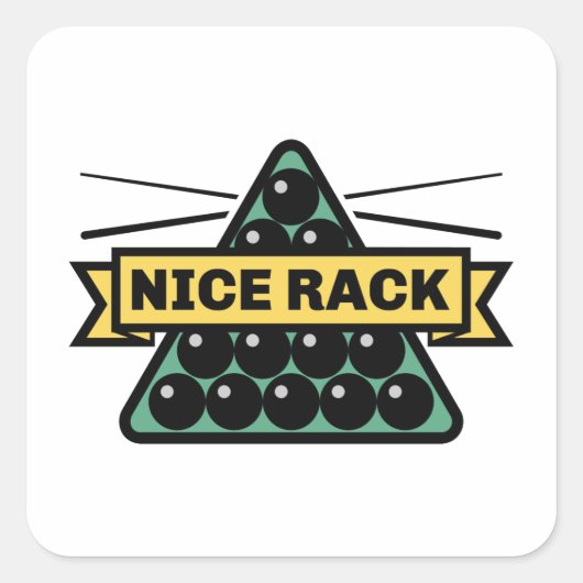 Mooie rack vierkante sticker (Voorkant)