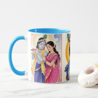 Mooie Radha Krishna blauwe accent koffiemok Mok