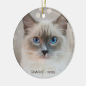 Mooie Ragdoll Cat & Editable Name Keramisch Ornament (Links)