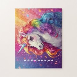Mooie Rainbow Mane Eenhoorn gepersonaliseerd Legpuzzel