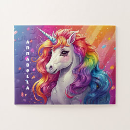 Mooie Rainbow Mane Eenhoorn gepersonaliseerd Legpuzzel